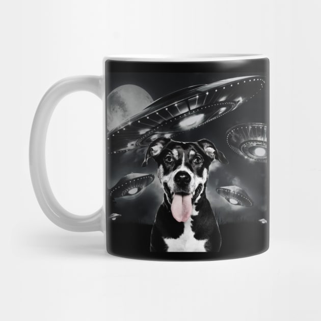 Selfie of Funny Dog And Aliens UFO  3 by Megadorim